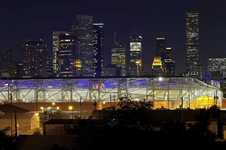 Dynamo Stadium at night