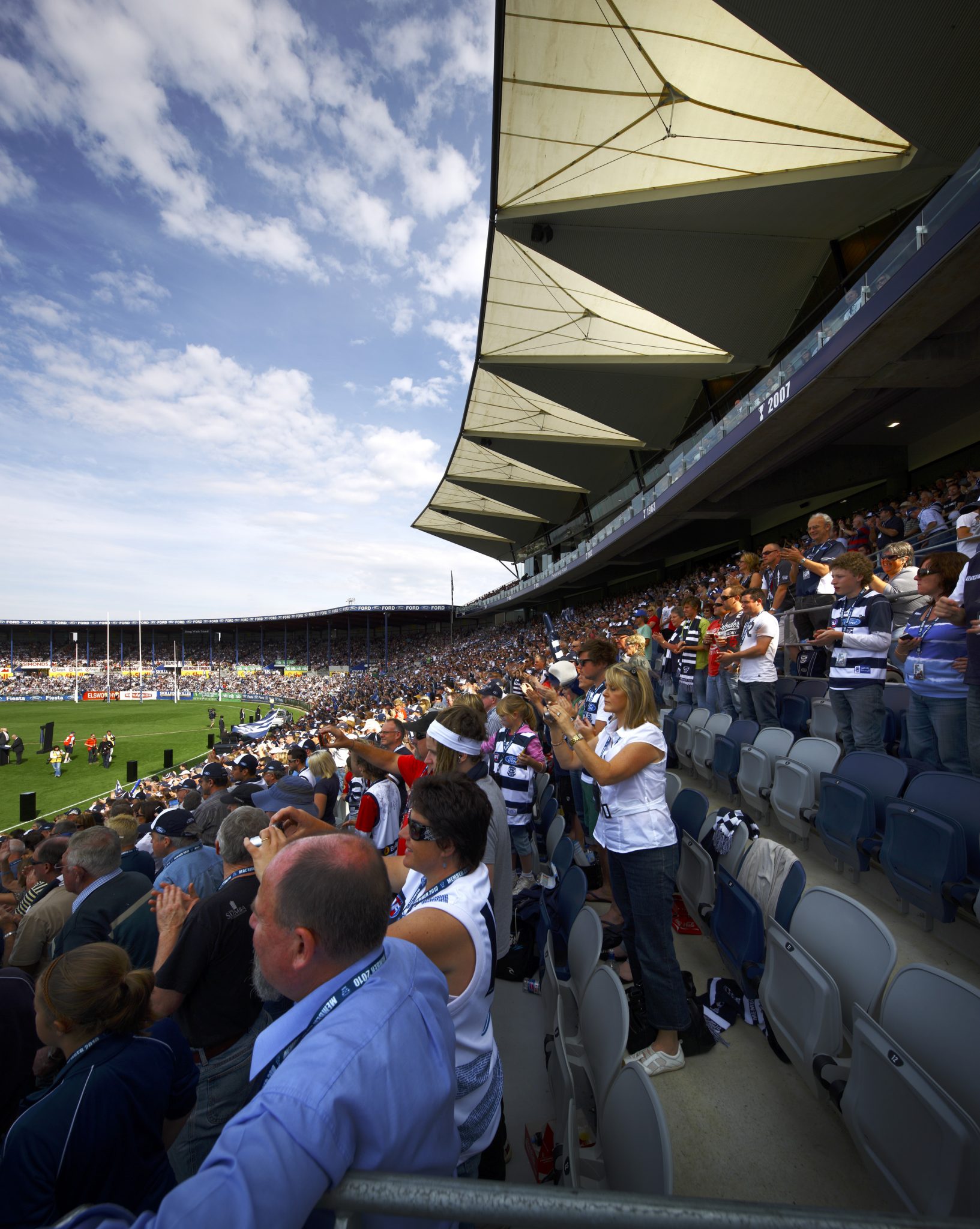 The new Premiership Stand at Skilled Stadium was complete in 2010. The stadium is home to the Geelong FC