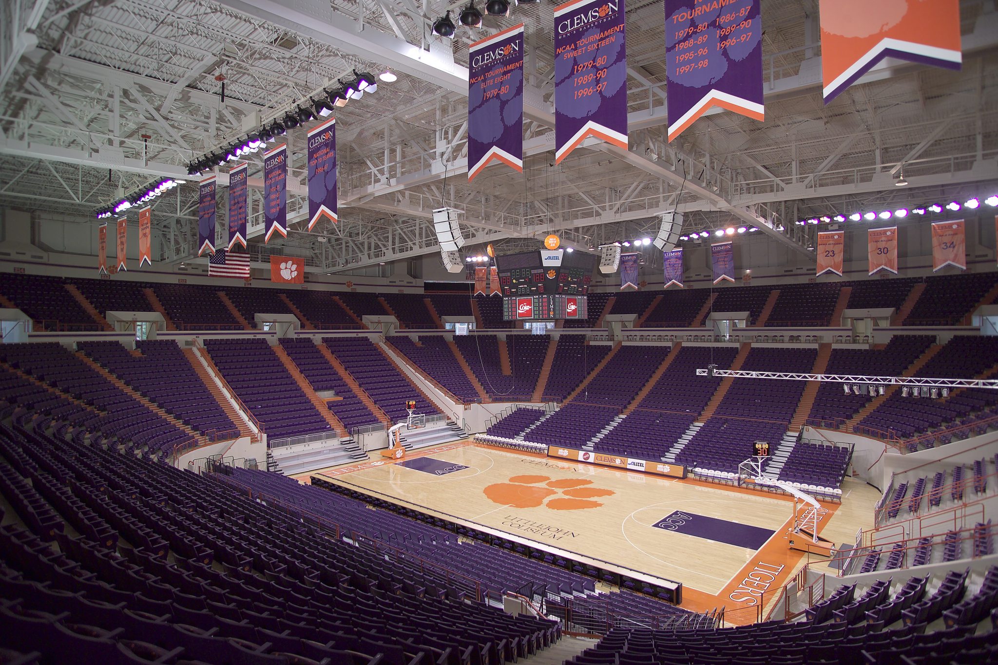 Upgrades to Littlejohn Coliseum included wider concourses & improved sightlines.