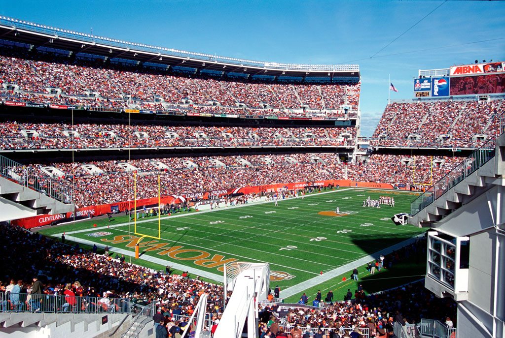 Four slots in the seating bowl allow views of the city and reduce swirling on-field winds.