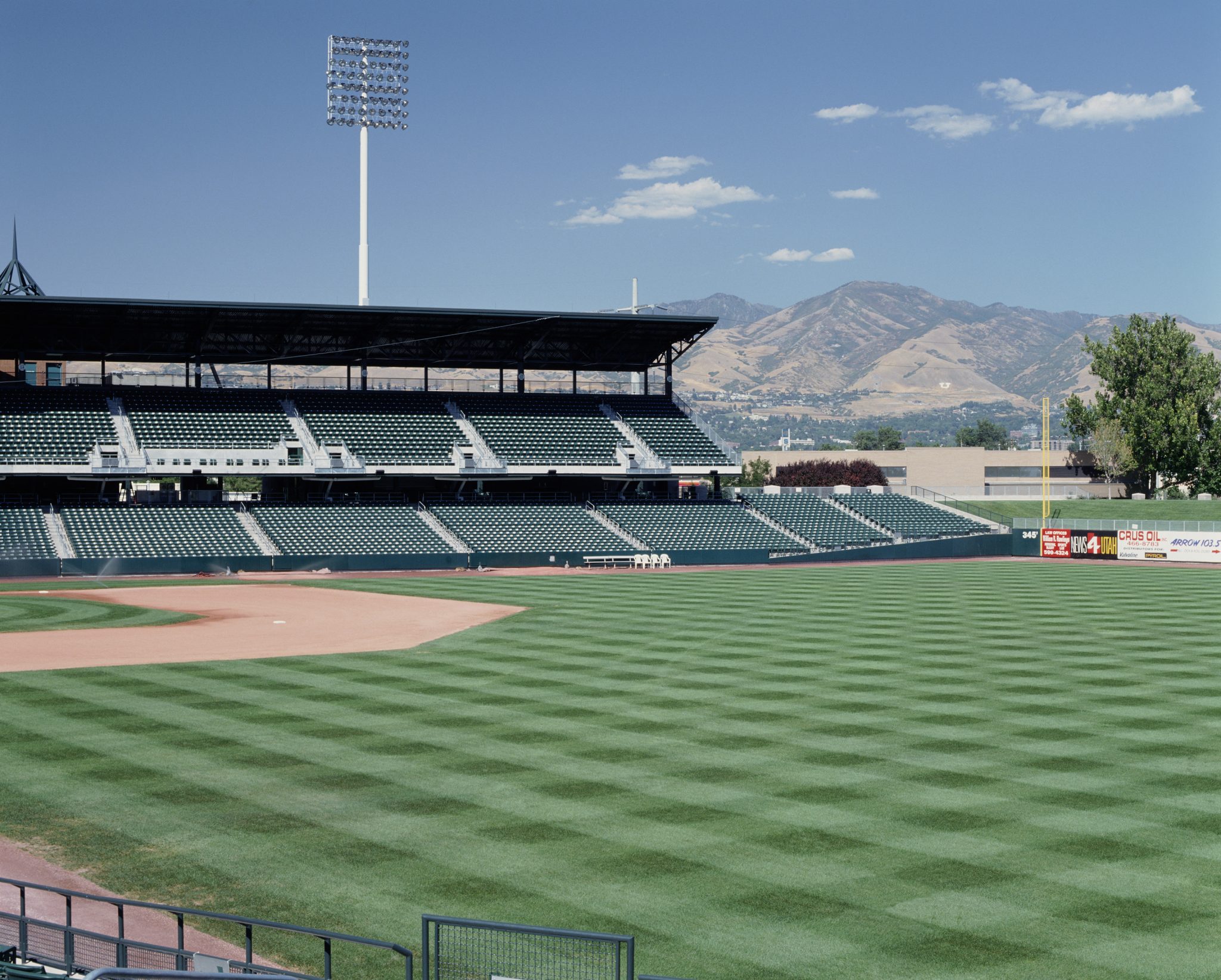 A canopy and upper deck shade nearly half of the ballpark's seats.