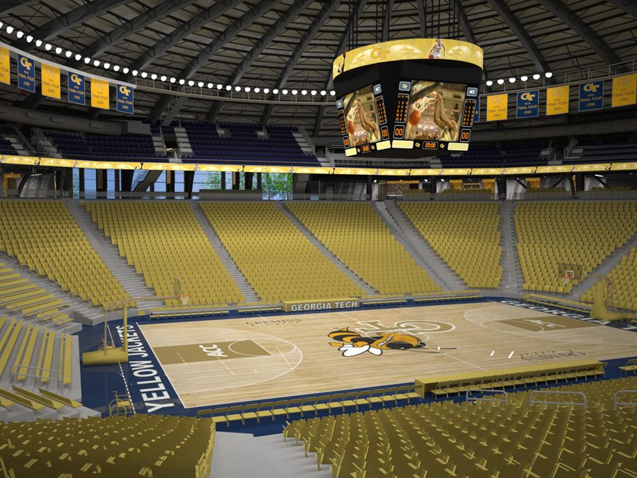 An updated seating bowl was built within the existing dome structure.