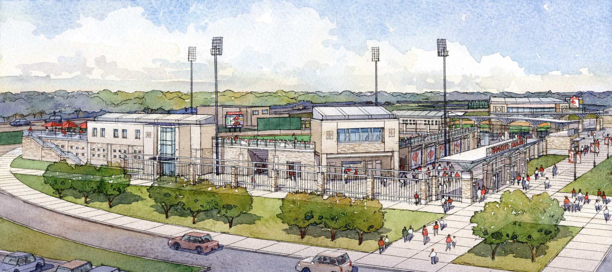 IndianaUniversitySoftball-Bloomington-ExteriorWaterColoring