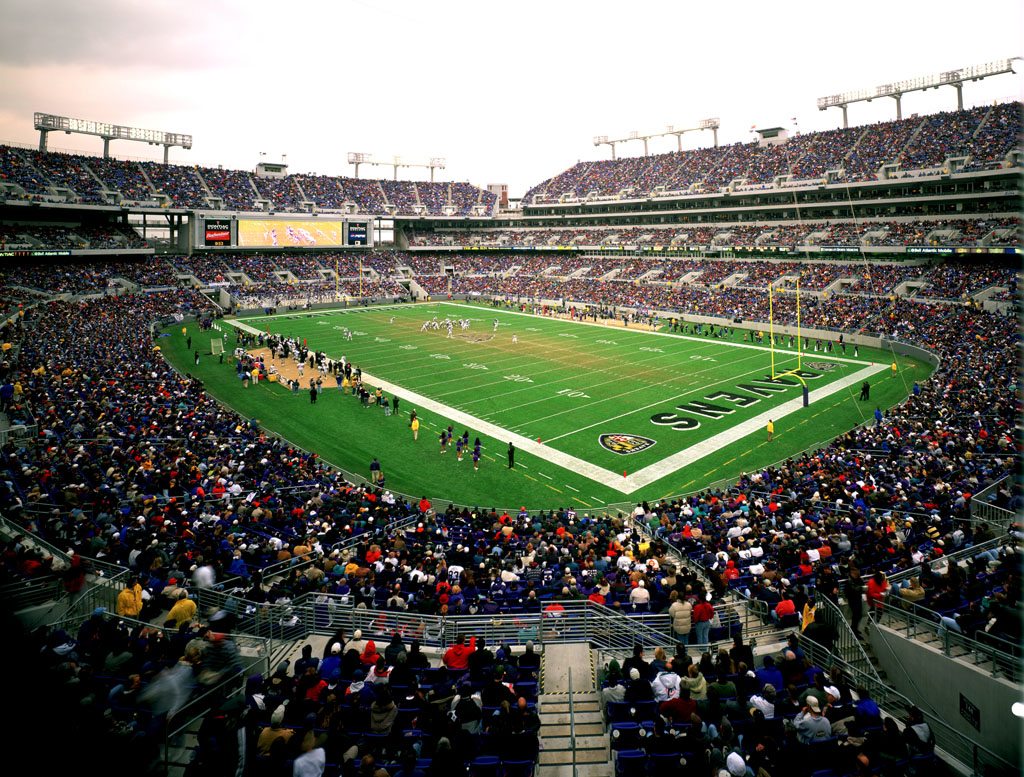 M&T Bank Stadium, home of the Baltimore Ravens was designed to offer a sense of openness.