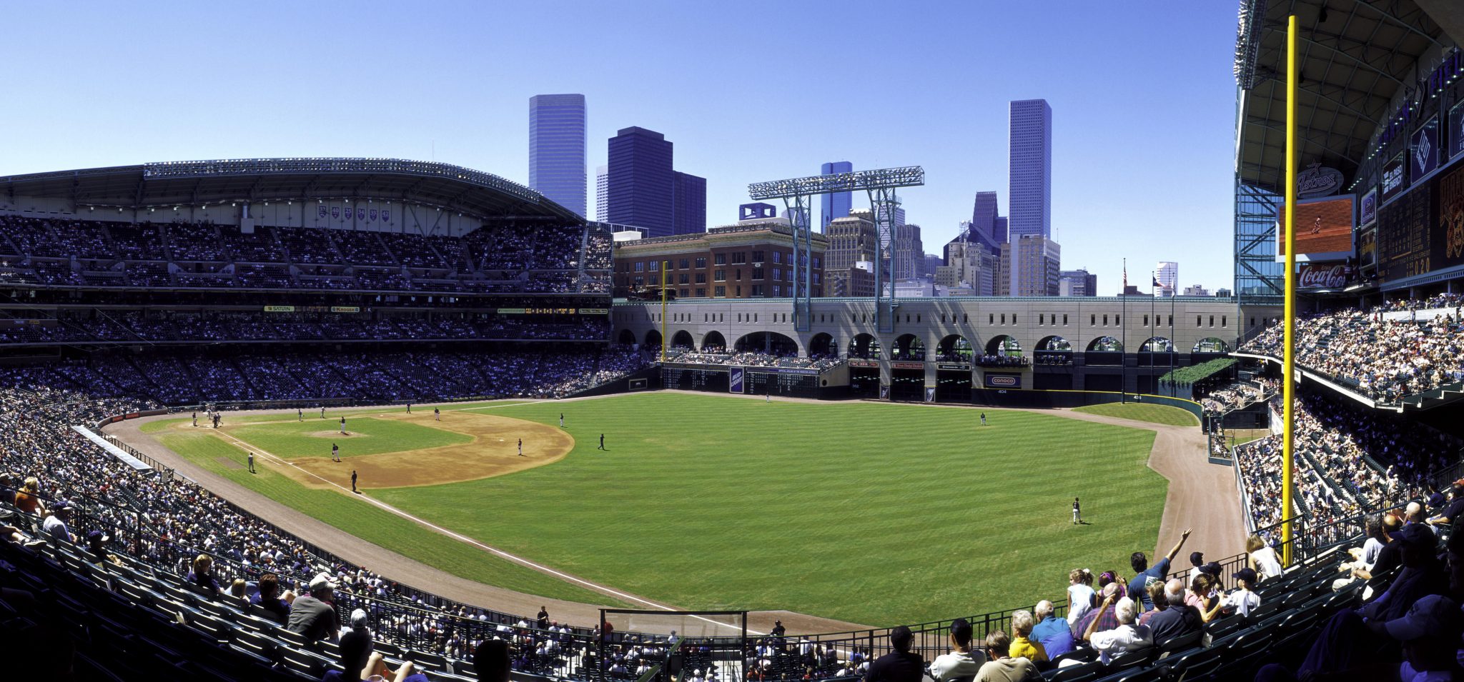 Minute Maid Park, home of the Houston Astros, seats nearly 43,000 fans.