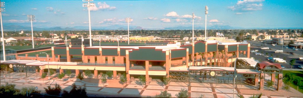 Scottsdale Stadium embodies a strong regional western theme.