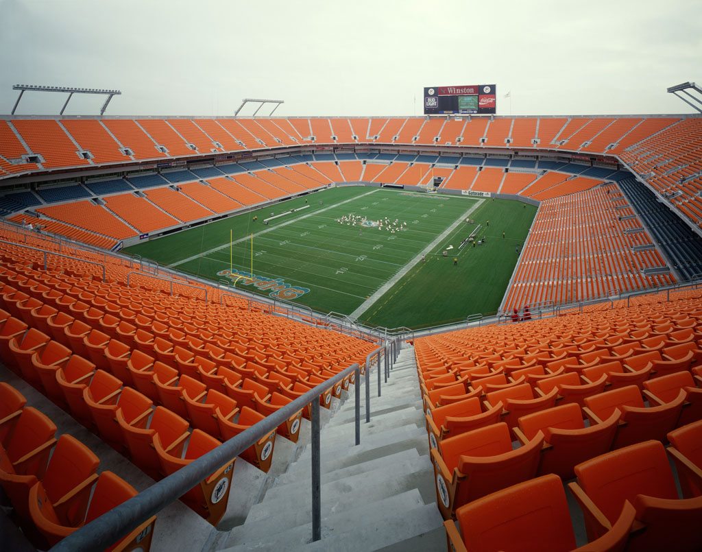 Sun Life Stadium seats 75,000 spectators for football.