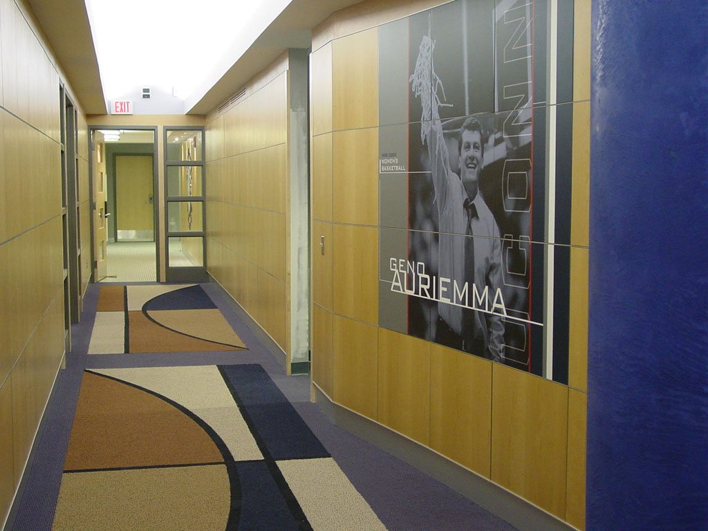 A  new "Talent Corridor" depicts the tradition of UConn basketball.