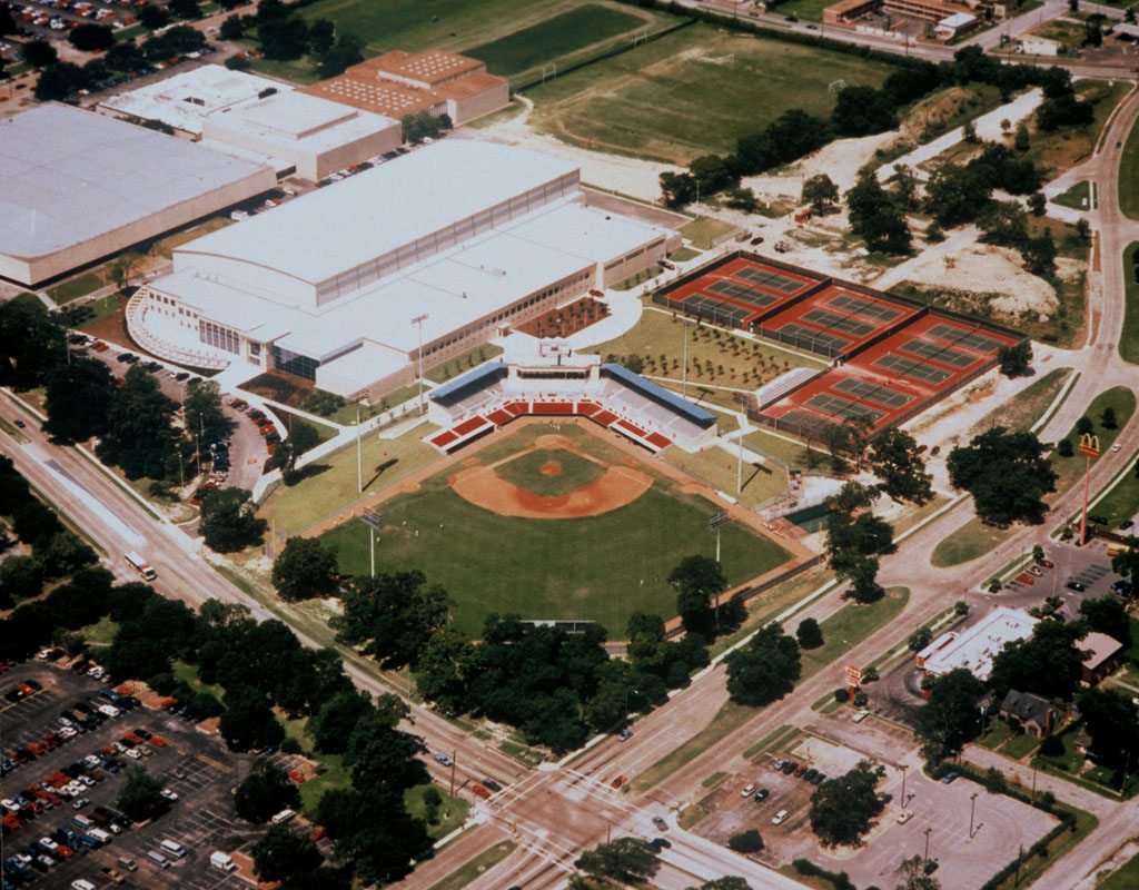 Cougar Field accommodates 5,000 fans & fits in with the campus character.