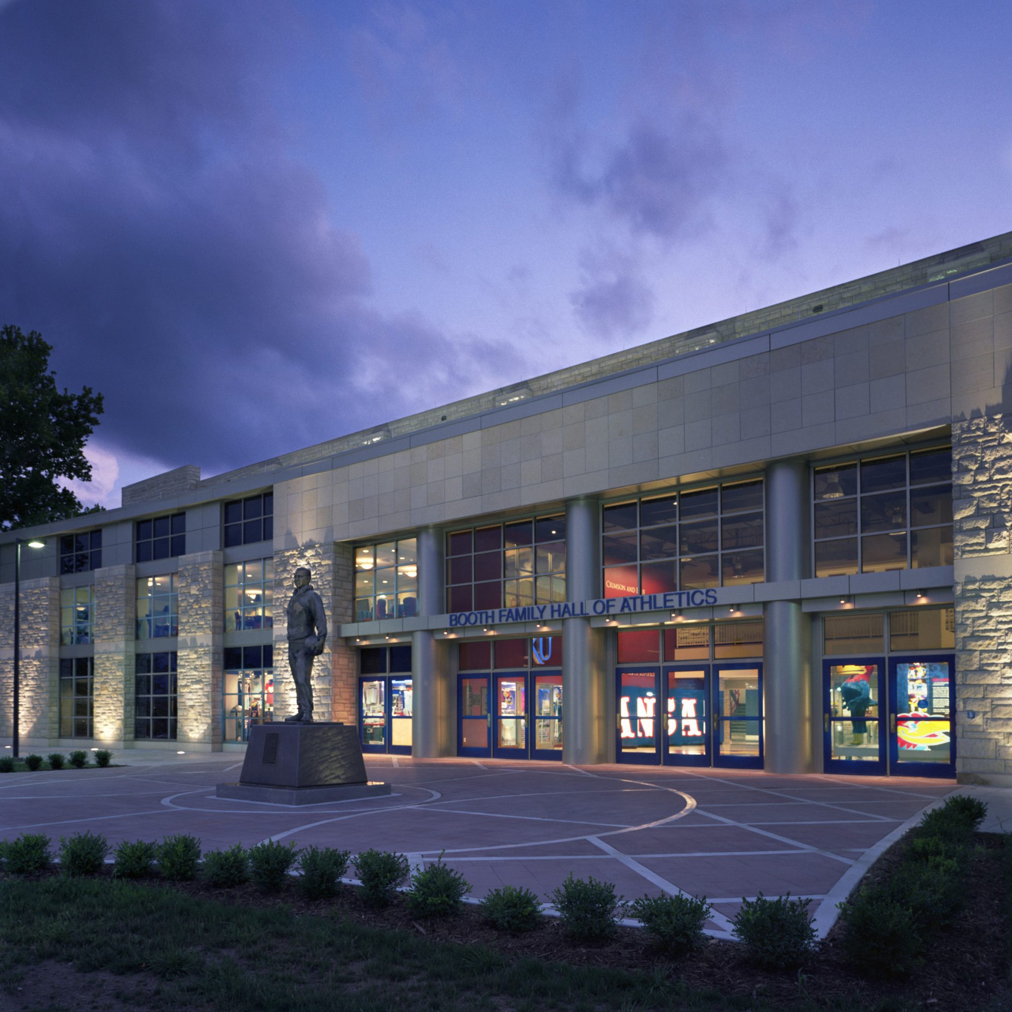 The exhibit hall design preserved the historic integrity of Allen Fieldhouse.