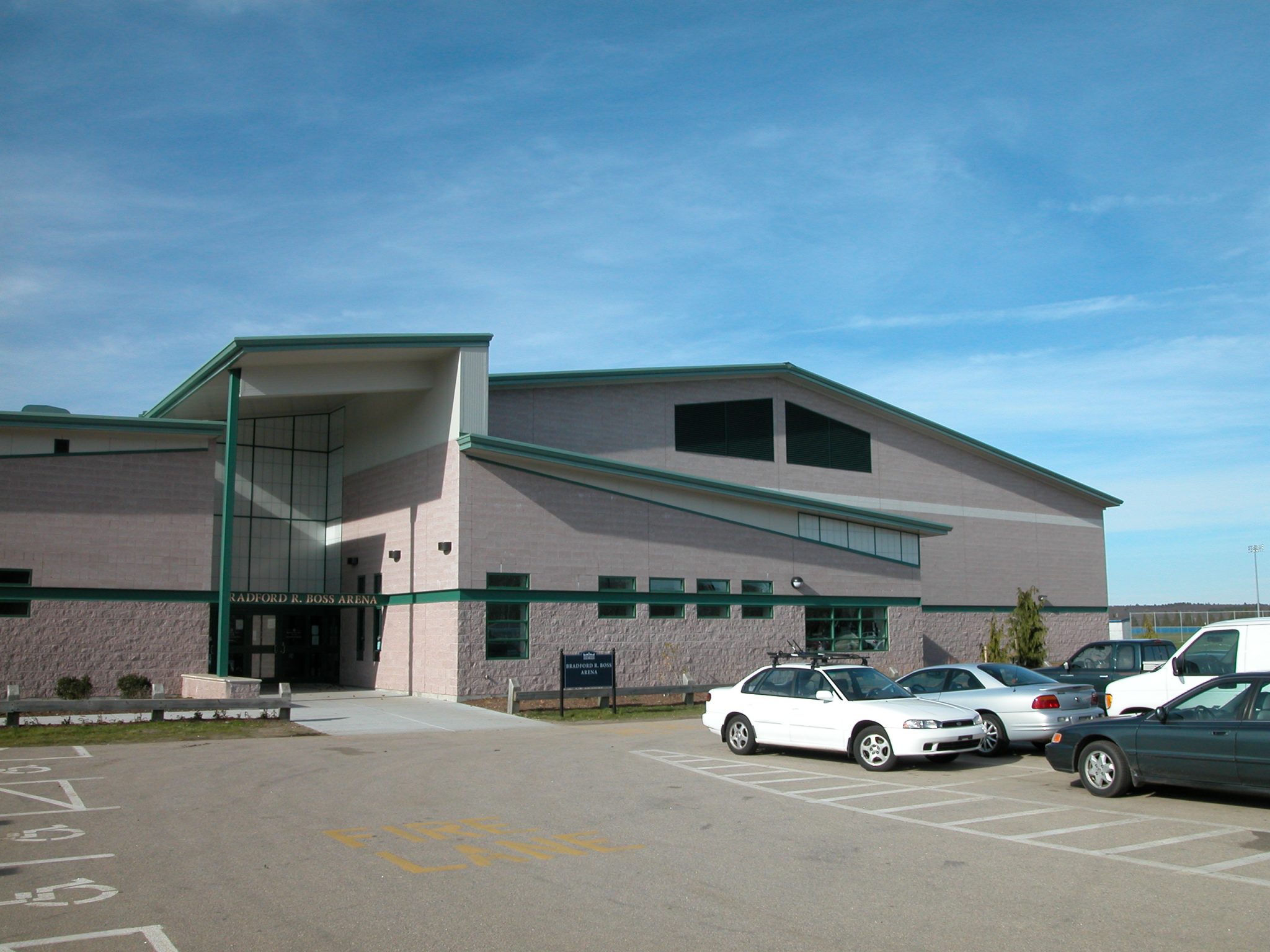 The Boss Arena provides a place for both public skating & University club hockey.