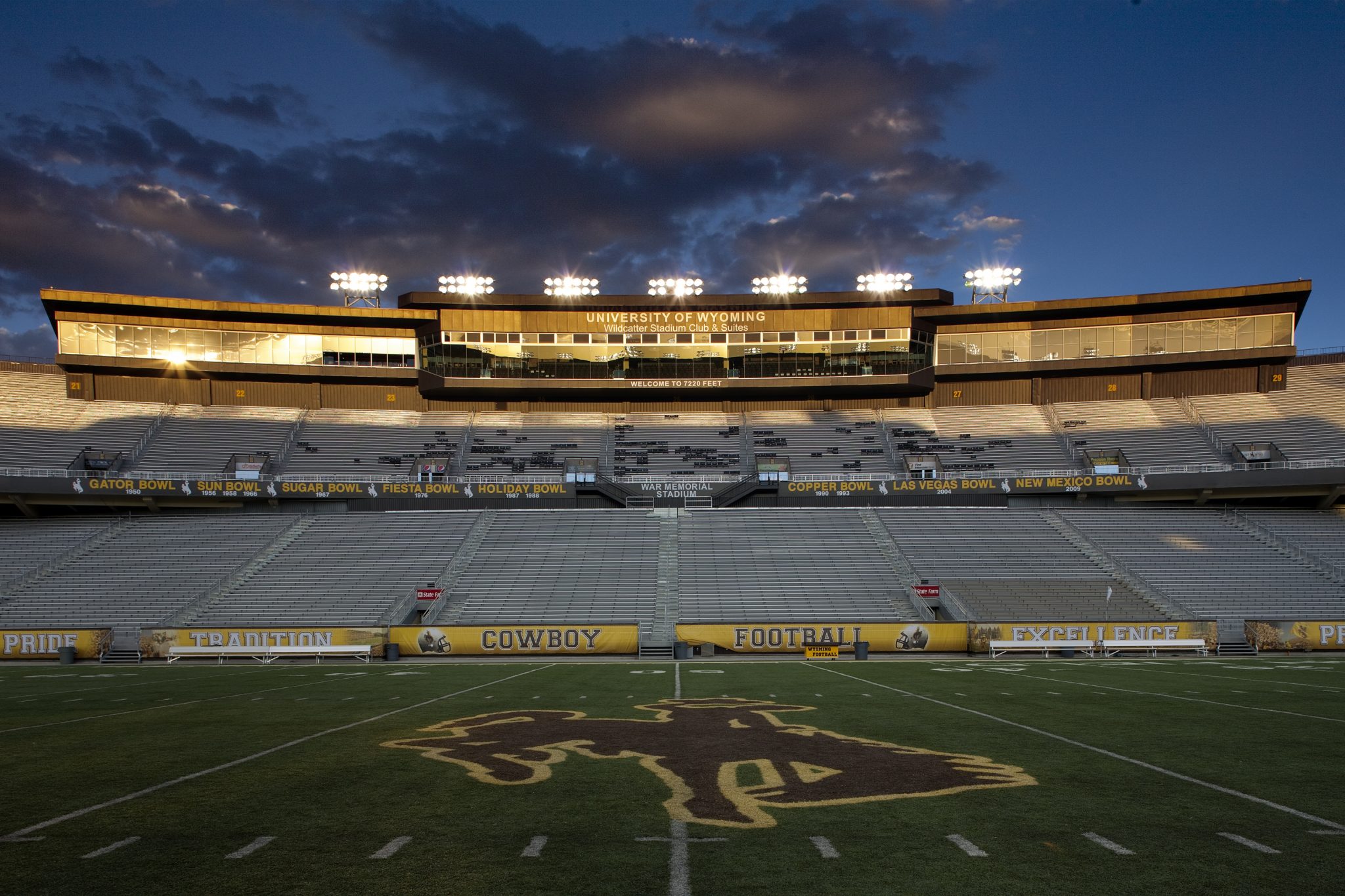 The stadium, home of the Wyoming Cowboys, renovation included new suite space & expanded seating.
