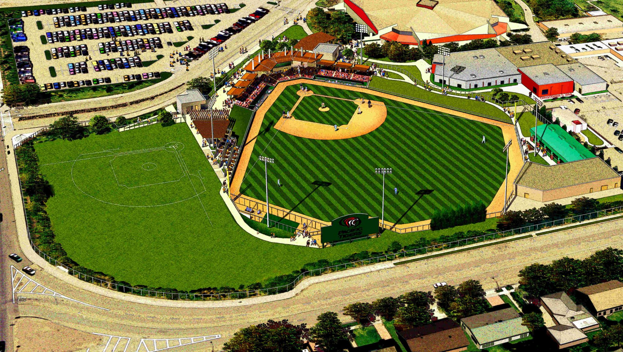 The stadium design features seating for up to 2,000 fans.